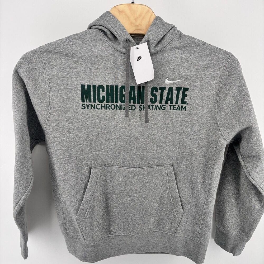 Nike Michigan State Synchronized Skating Team Hoodie M Gray NWT